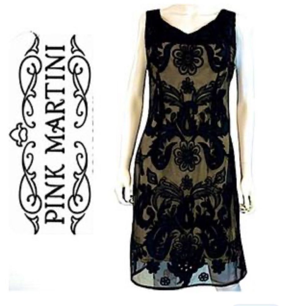 Pink Martini Black Lace Overlay Dress NWT